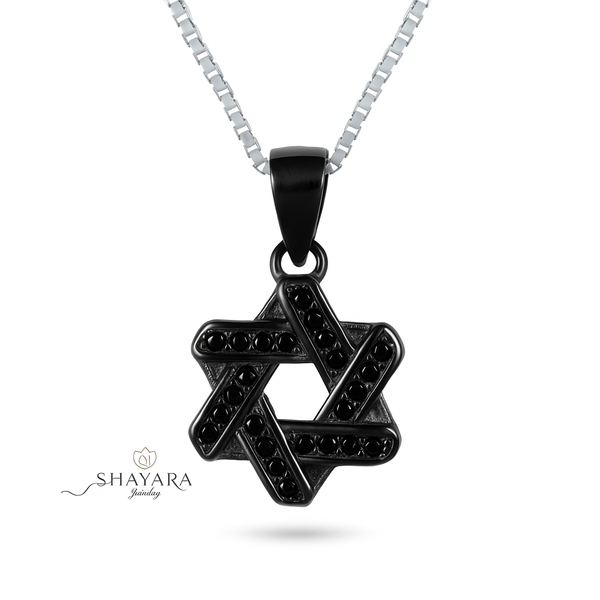 שרשרת כסף מגן דוד קטן מעוצב