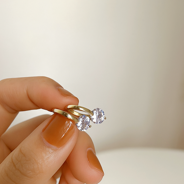 עגילי חישוק Moissanite