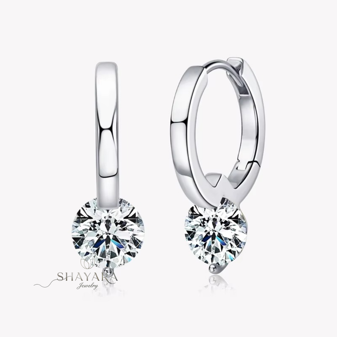 עגילי חישוק Moissanite