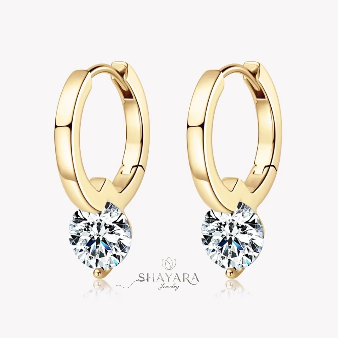 עגילי חישוק Moissanite