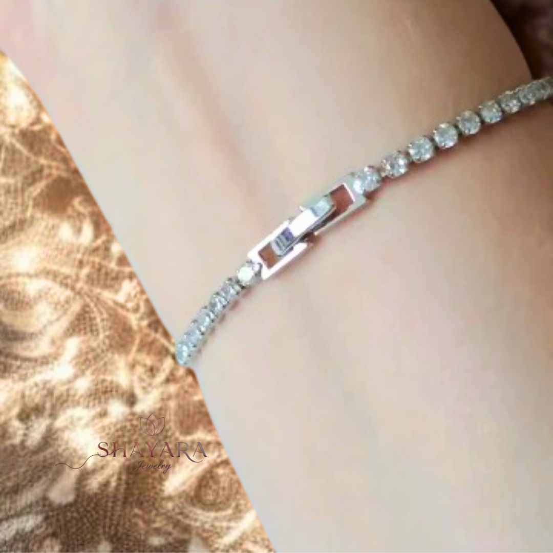 "Silver Spirit – צמיד טניס מכסף טהור בהשראת הטבע"